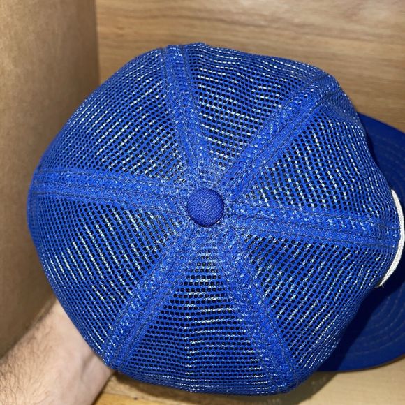 Vintage 80s General Electric GE Mesh Trucker Snapback Hat Patch Made In USA Cap - Picture 9 of 14